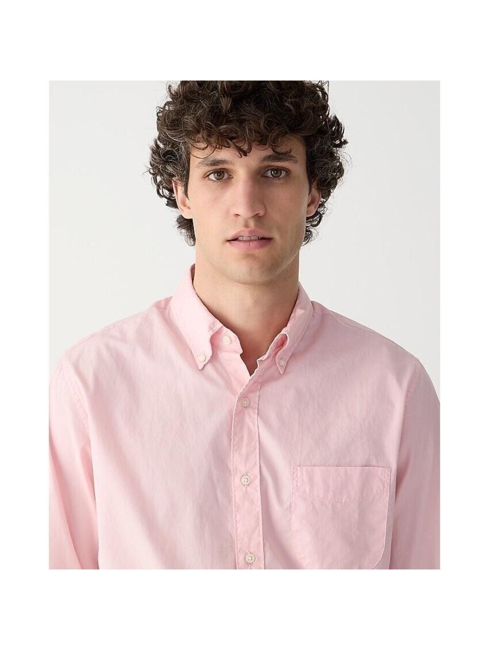 J.CREW Men’s Slim Stretch Secret Wash Organic Cotton Shirt in Pink-Size Medium